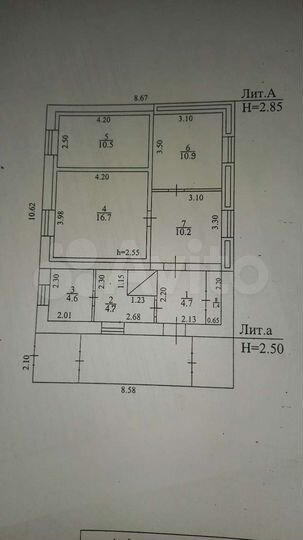 Дом 63,7 м² на участке 30 сот.