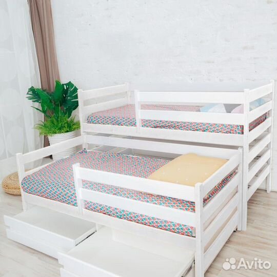 Кроватка для малыша с доп. местом матрешка эко из