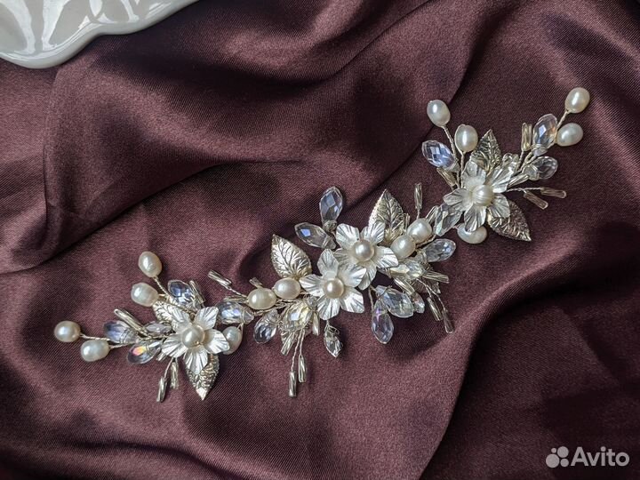 Веточка в причёску из жемчуга