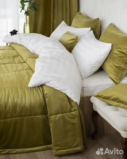 Покрывало бархат Беллиссимо Темный янтарь на крова