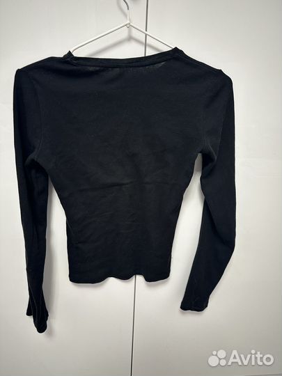Лонгслив черный приталенный женский befree