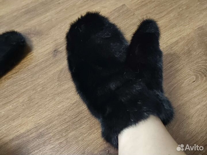Варежки норковые цельные,меховые