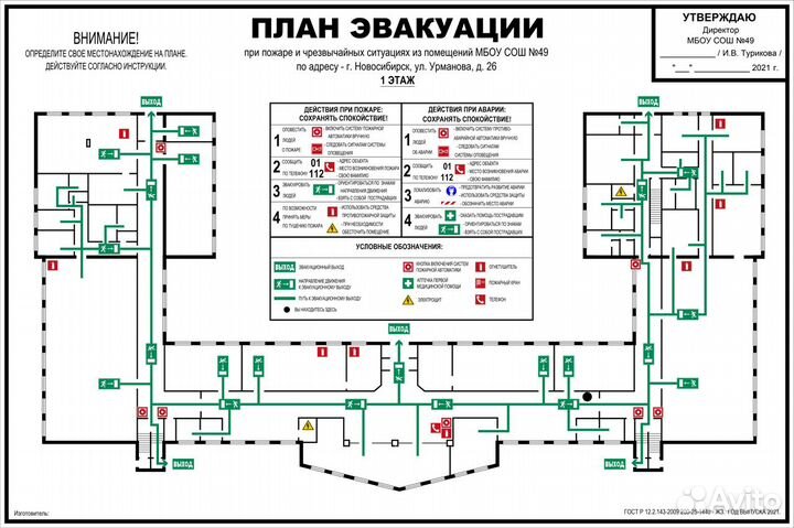 Планы эвакуации, расчет категорий взрывопожарной