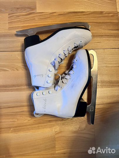 Коньки детские 33 размер 21,2см, натуральная кожа