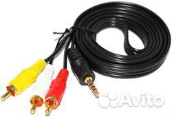 Кабель 3RCA-jack (тюльпан-джек 3.5) оптом
