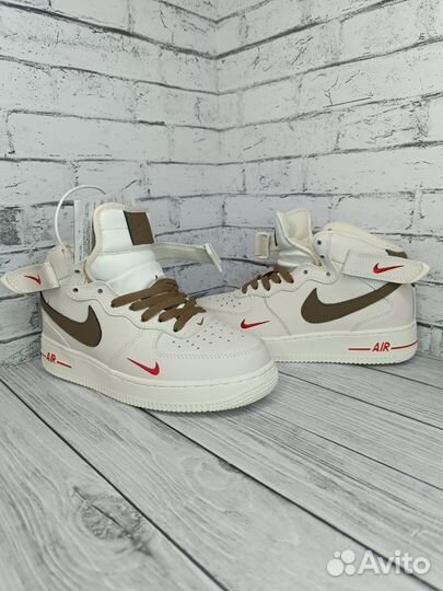 Кроссовки женские зимние с мехом Nike air force 1