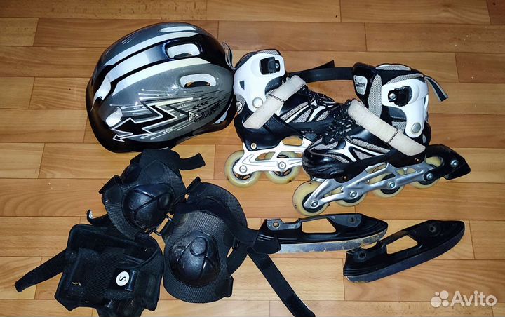 Ролики + коньки + защита 3 в 1