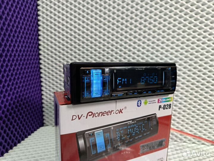 1din магнитола универсальная dv pioneer.OK p-028