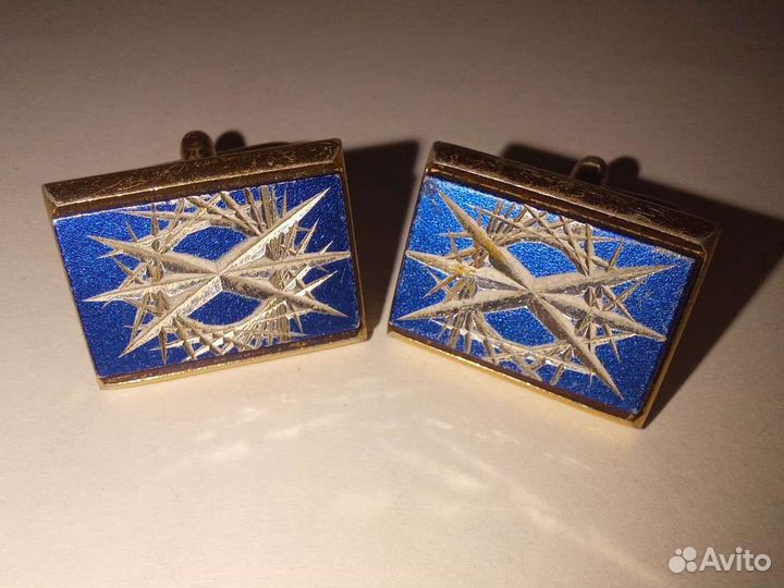 Запонки синие СССР