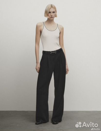 Майка топ в рубчик Massimo Dutti