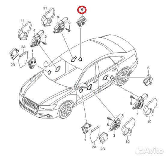 Блок комфорта двери задний правый Audi A6 C6 4F2