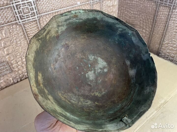 Редкая медная чаша 18 век музей