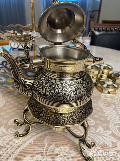 Чайник с подогревом из латуни