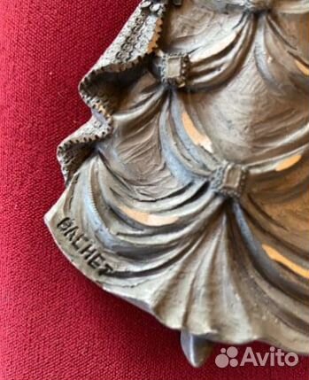 Картина барельеф Леди олово бархат винтаж Франция