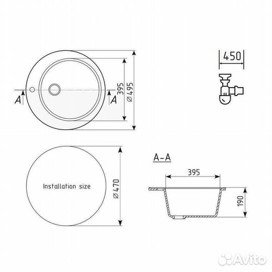 Кухонная мойка Ulgran U-405-309, темно-серый