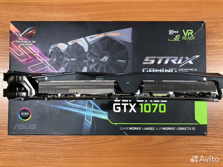 Видеокарта asus Rog Strix GTX 1070 8gb