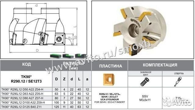 Торцовая Фреза D100 под 90 градусов