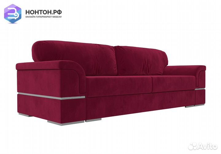Диван еврокнижка Порту микровельвет бордовый