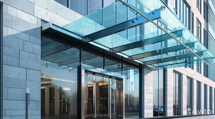 Стеклянный козырек, навес