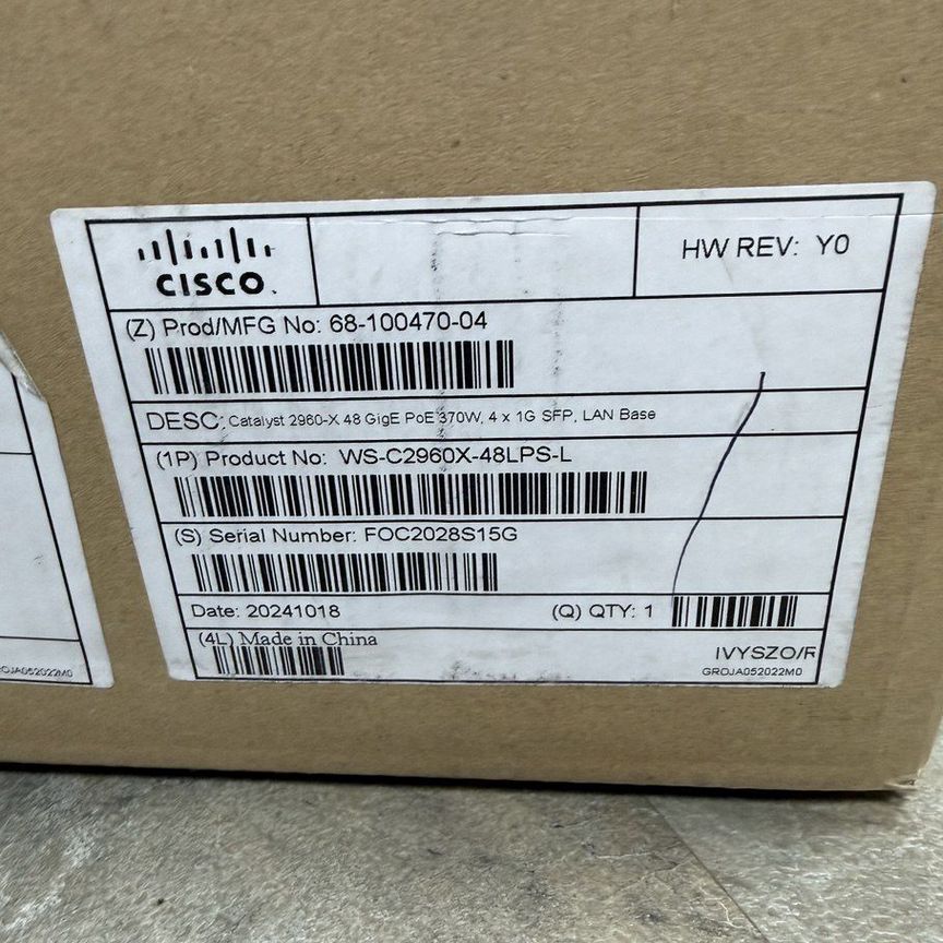 [WS-C2960X-48LPS-L] Cisco Новый В Коробке Ws-C2960x-48lps-L