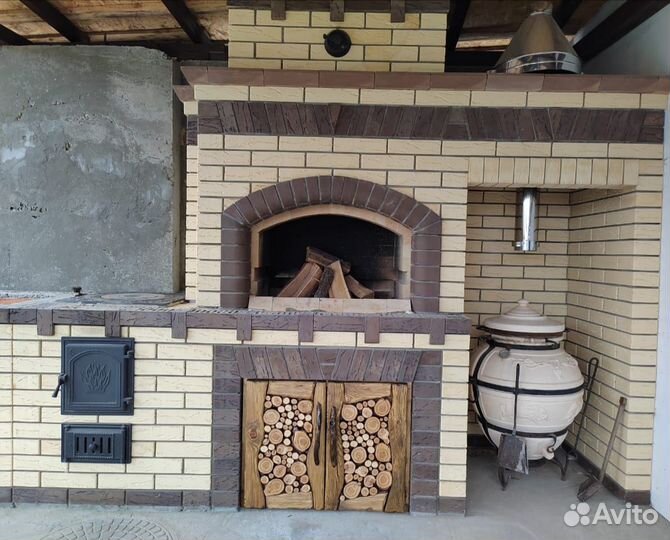 Деревянные дверки для барбекю комплекса