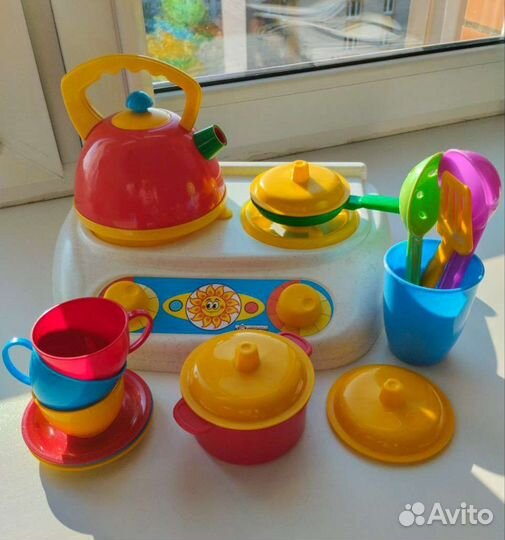 Детский кухонный набор игровая посуда + овощи