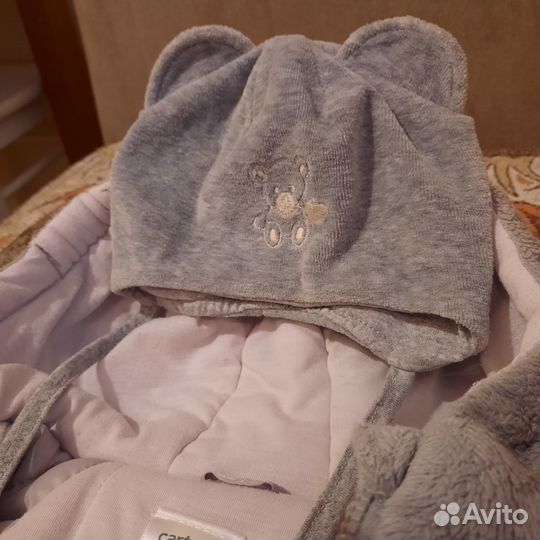 Утепленный плюшевый конверт для малыша