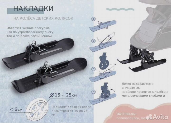 Лыжи для коляски 2 шт