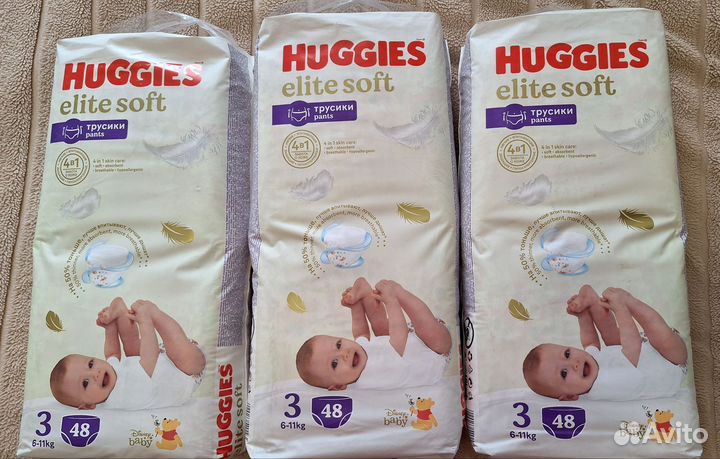 Подгузники трусики huggies elite soft 3