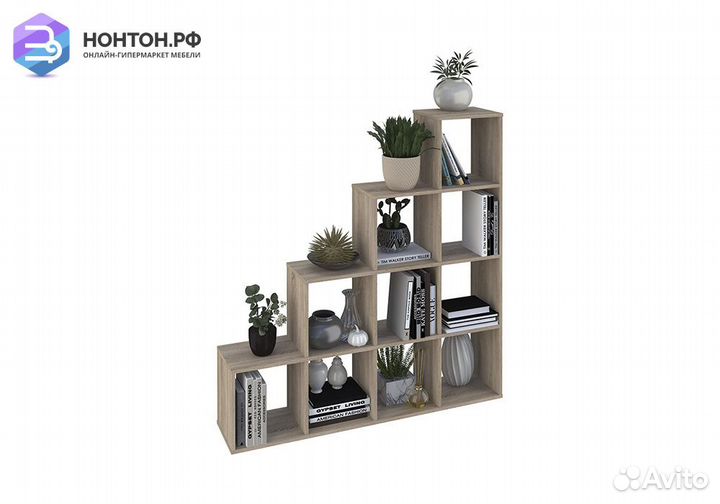 Стеллаж каскадный Polini home Smart 10 секций дуб