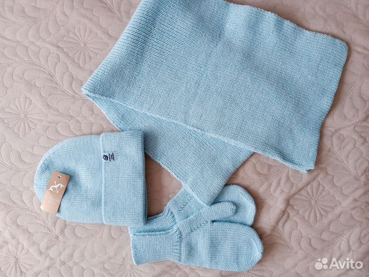 Комплект шапка шарф варежки