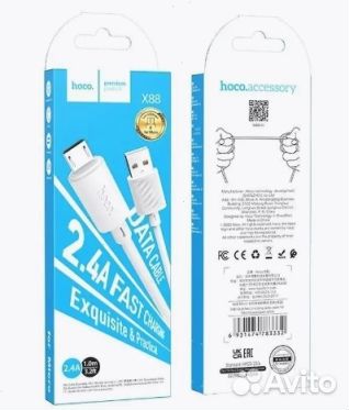 Кабель оптом. USB hoco X88, microusb, 2.4А, 1 м