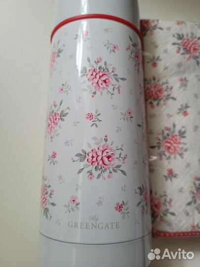 Термос, салфетки Flora white Greengate