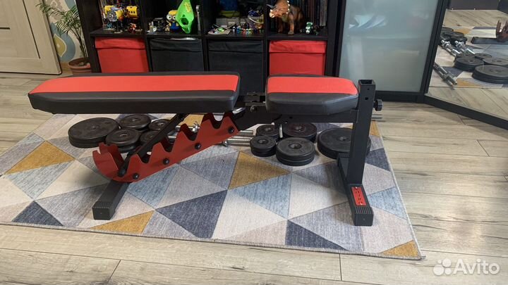 Гантели, штанга, w штанга, скамья
