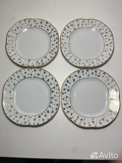 Тарелки лфз, 1946 год, форма лотос, сервиз Золотой