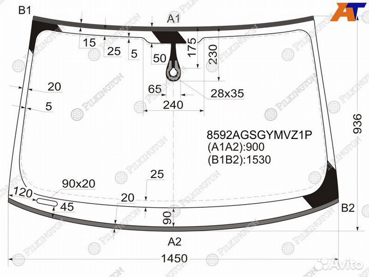 Ветровые стекла audi A5 2CPE,5T, шт 07/01-12/01 pilkington 8592agsgymvz1P