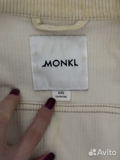 Вельветовая джинсовка Monki бежевая