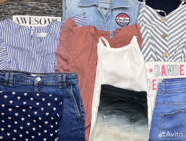 Пакет летних фирменных вещей для девочки 146-152