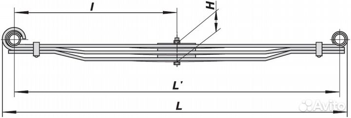 Рессора УАЗ-3163,3160,31512 задняя (3 листа) L1414