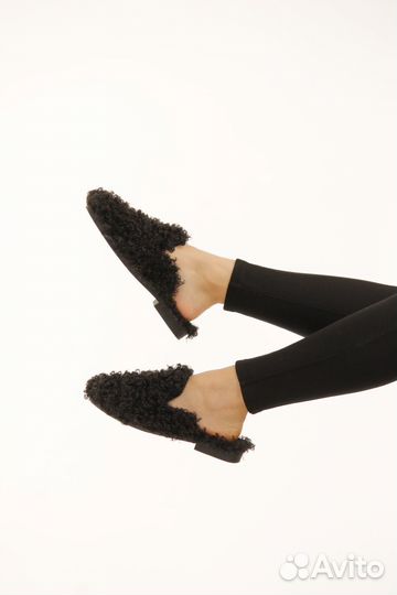 Мюли сабо меховые