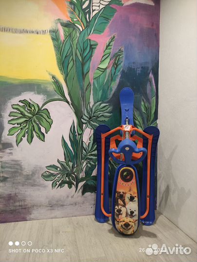 Снегокат детский двухместный