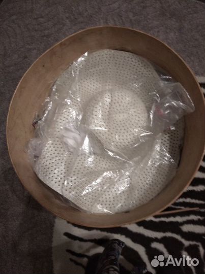 Антикварная шляпная коробка, деревянная