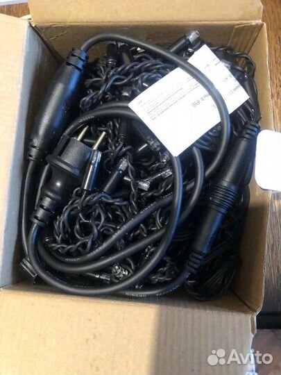 Гирлянда уличная бахрома на черном проводе Бахрома