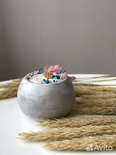 Соевая свеча в кашпо