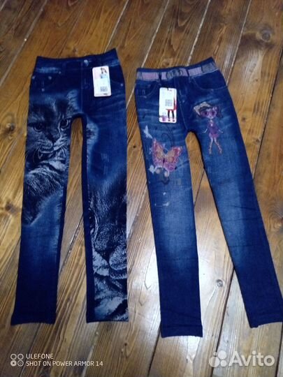 Джинсы с начёсом для девочек