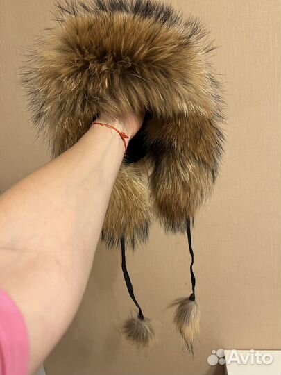 Шапка -ушанка с натуральным мехом