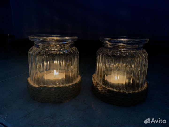 Подсвечники стекло 2 штуки