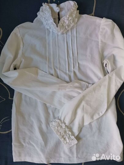 Блузка белая школьная 134 140
