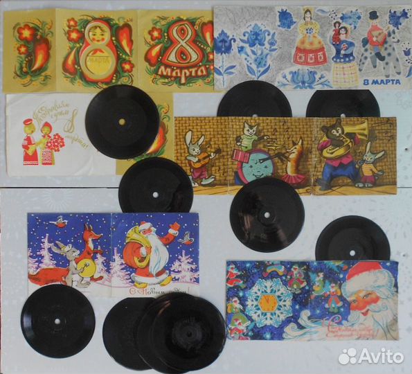 Грампластинки детские, гибкие, фотопластинки и др