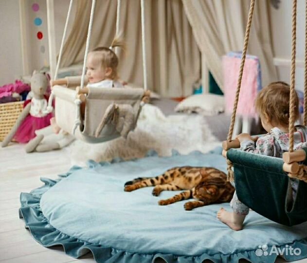 Детский круглый коврик мягкий